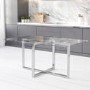 Rectangle Glass Top Dining Table - Seats 6 - Alana Boutique