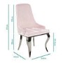 Set of 2 Baby Pink Velvet Dining Chairs with Chrome Legs - Angelica