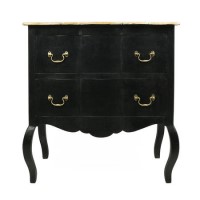 Angelique Matt Black French Style Chest of Drawers