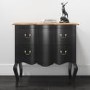 Angelique Black French Style 2 Drawer Sideboard with a Solid Mango Wood Top