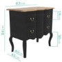 Angelique Black French Style 2 Drawer Sideboard with a Solid Mango Wood Top