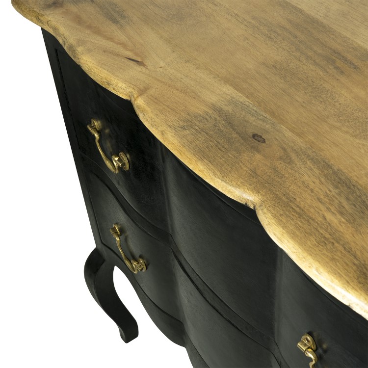 Angelique Matt Black French Style Chest of Drawers