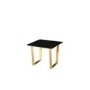 LPD Antibes Black High Gloss Lamp Table with Polished Gold Legs