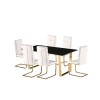 LPD Antibes Black High Gloss Dining Table with Polished Gold Legs
