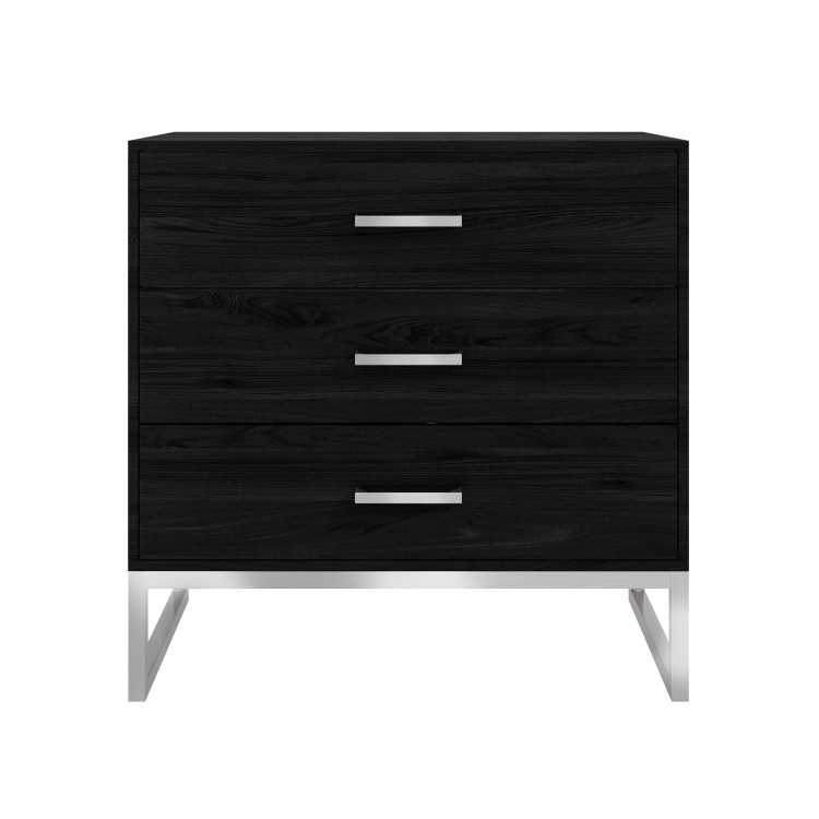 Black Chest of 3 Drawers - Kaia