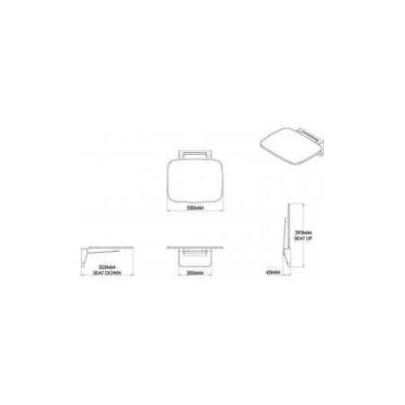 GRADE A1 - White and Chrome Shower Seat