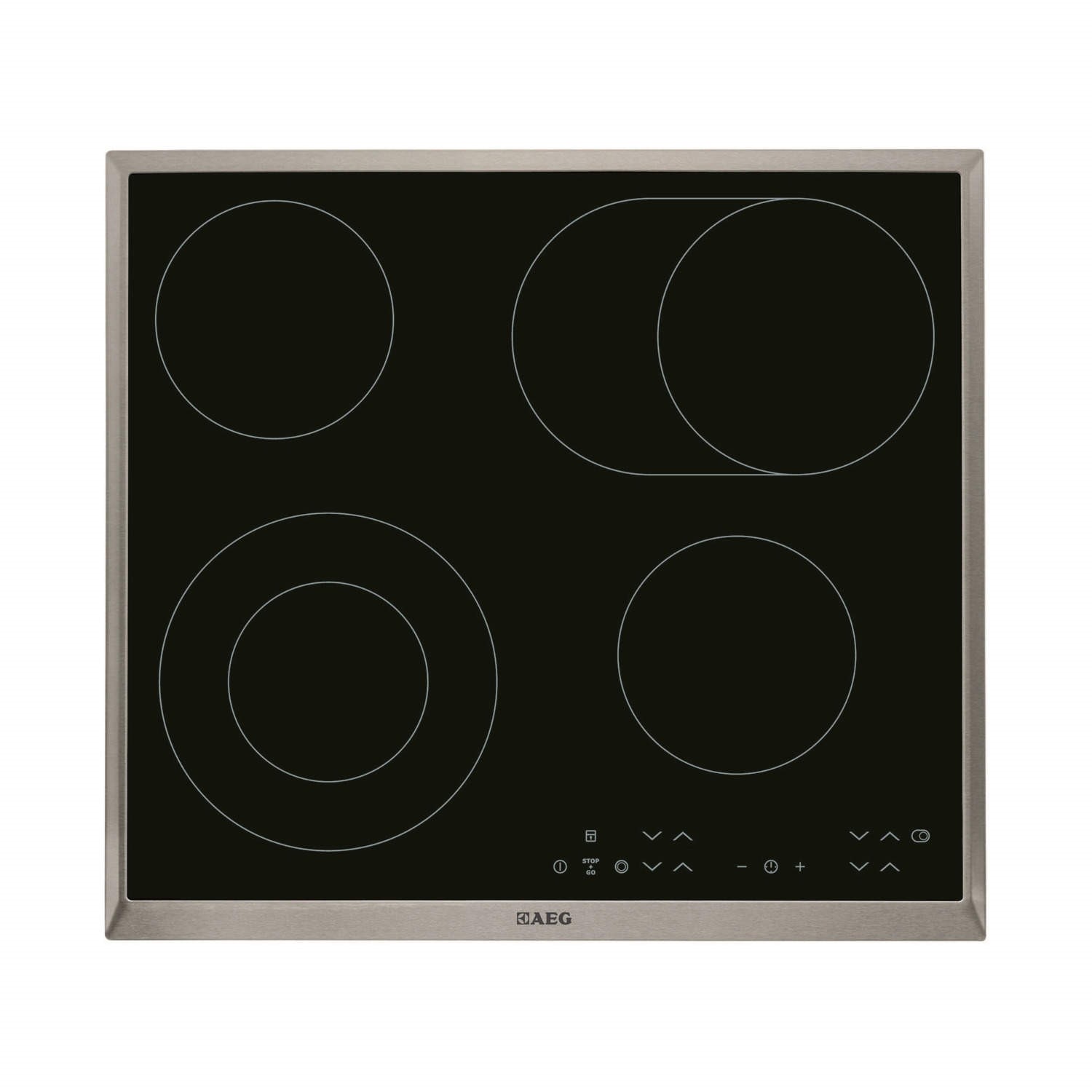 AEG 58cm 4 Zone Ceramic Hob with Stainless Steel Frame