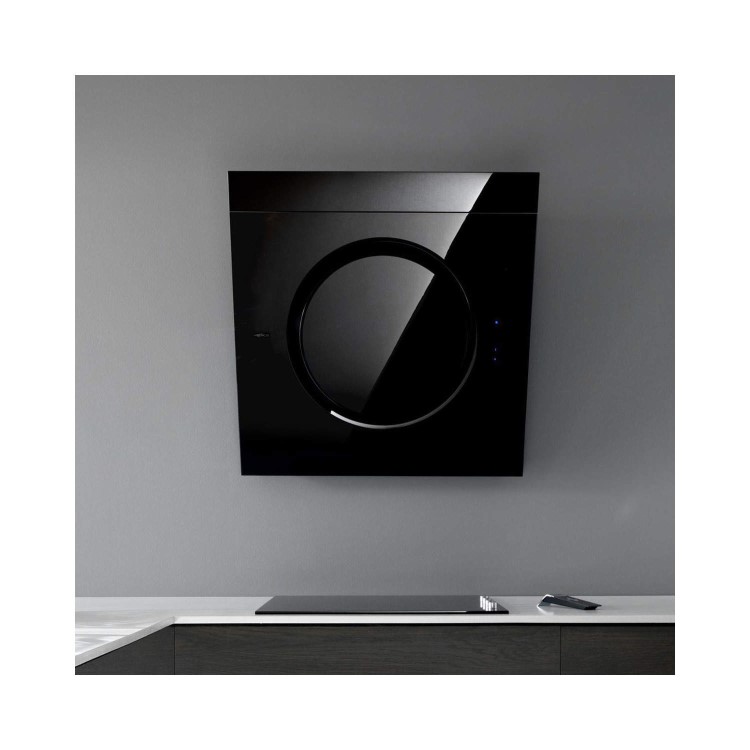 Elica Display iO Angled 80cm Chimney Hood in Black Glass *Reduced to Clear*