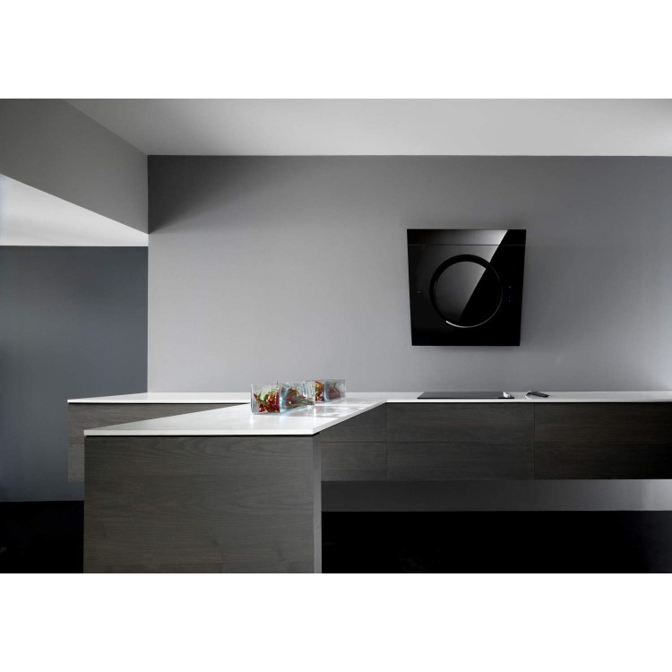 Elica Display iO Angled 80cm Chimney Hood in Black Glass *Reduced to Clear*