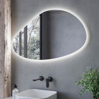 ONLY OPENED - Pebble Backlit Heated Bathroom Mirror with Lights 500 x 800mm - Apollo