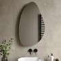 GRADE A1 - Pebble Backlit Bathroom Mirror with Battery Operated Lights 600 x 1000mm- Apollo