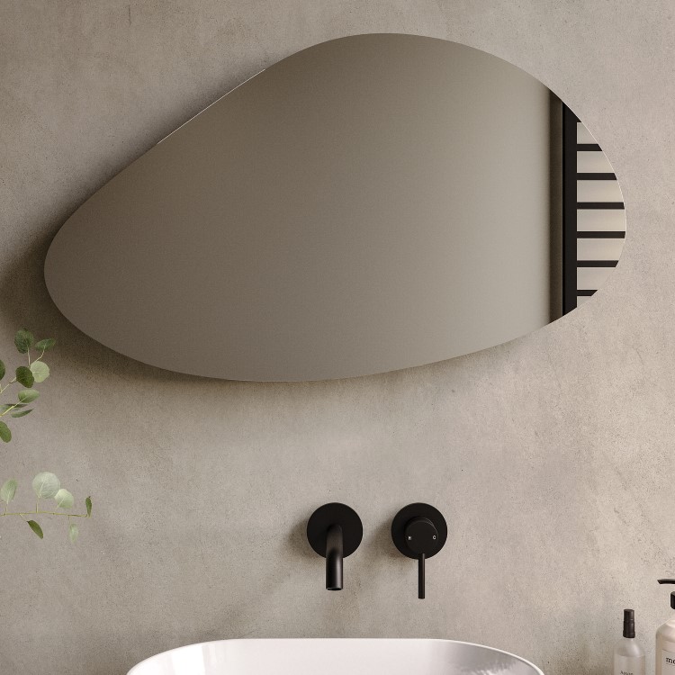 GRADE A1 - Pebble Backlit Bathroom Mirror with Battery Operated Lights 500 x 800mm - Apollo