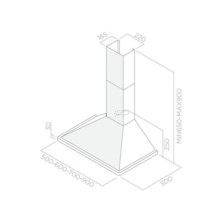 Refurbished Elica Aquavitae AQUAVITAE-50 50cm Chimney Cooker Hood Stainless Steel