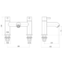 Brass Shower Bath and Basin Tap Set - Arissa