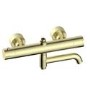 GRADE A1 - Brushed Brass Round Thermostatic Mixer Shower Set with Bath Filler Spout - Arissa