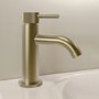 GRADE A1 - Brushed Brass Fluted Cloakroom Mono Basin Mixer Tap with Waste - Arissa