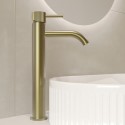 ARBBFTBM Brushed Brass Fluted Tall Mono Basin Mixer Tap - Arissa