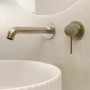 GRADE A1 - Brushed Brass Fluted Wall Mounted Basin Mixer Tap - Arissa