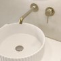 GRADE A1 - Brushed Brass Fluted Wall Mounted Basin Mixer Tap - Arissa