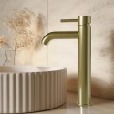ARBBTALL Brushed Brass Tall Mono Basin Mixer Tap - Arissa