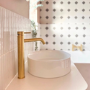 Brushed Brass Tall Mono Basin Mixer Tap - Arissa