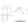GRADE A1 - Brushed Brass Wall Mounted Basin Mixer Tap - Arissa