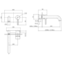 ONLY OPENED - Brushed Brass Wall Mounted Bath Tap With Backing Plate - Arissa