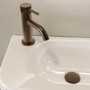 GRADE A1 - Brushed Bronze Fluted Cloakroom Mono Basin Mixer Tap with Waste - Arissa