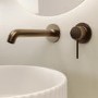 GRADE A1 - Brushed Bronze Fluted Wall Mounted Basin Mixer Tap - Arissa