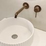 GRADE A1 - Brushed Bronze Fluted Wall Mounted Basin Mixer Tap - Arissa