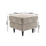 Small Beige Chenille Fabric Footstool - Archie