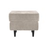 Small Beige Chenille Fabric Footstool - Archie
