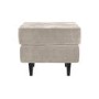 Small Beige Chenille Fabric Footstool - Archie