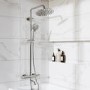 GRADE A1 - Chrome Round Thermostatic Mixer Shower Set with Bath Filler Spout - Arissa