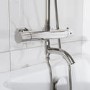 GRADE A1 - Chrome Round Thermostatic Mixer Shower Set with Bath Filler Spout - Arissa