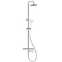GRADE A1 - Chrome Round Thermostatic Mixer Shower Set with Bath Filler Spout - Arissa