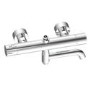 GRADE A1 - Chrome Round Thermostatic Mixer Shower Set with Bath Filler Spout - Arissa