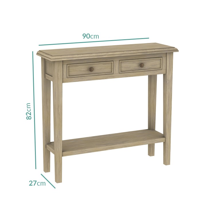Narrow Light Wood Console Table with Drawers - Arelette