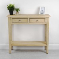 Narrow Light Wood Console Table with Drawers - Arelette Narrow Light Wood Console Table with Drawers - Arelette