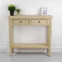 Narrow Light Wood Console Table with Drawers - Arelette