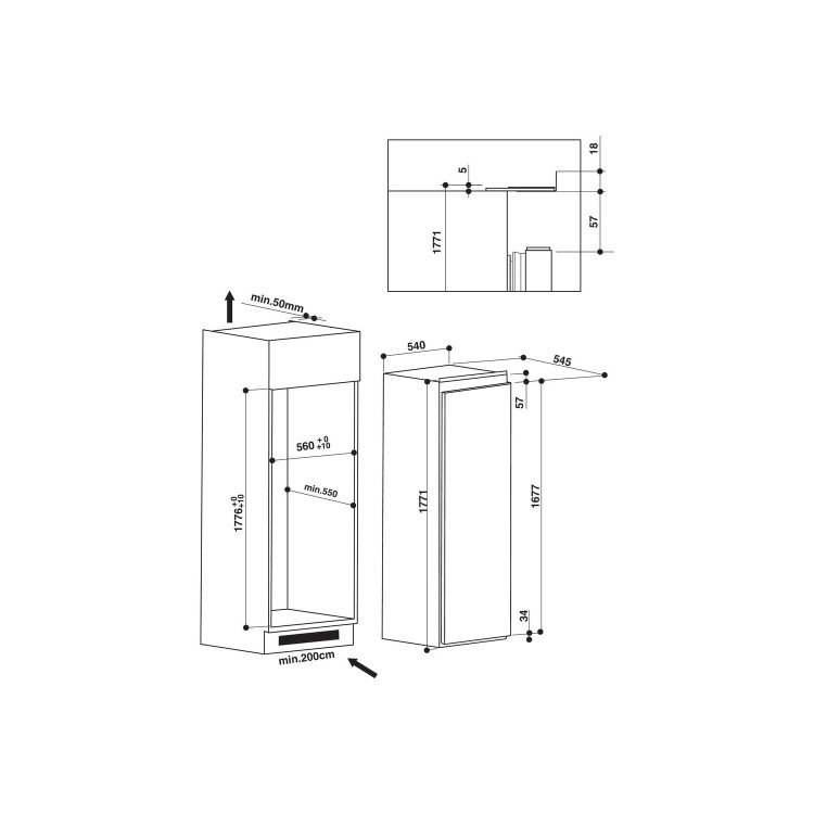 Whirlpool ARG18083APLUSPLUS Tall Integrated In-column Fridge