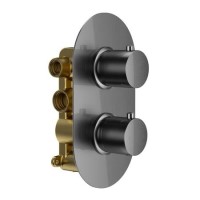 Gunmetal Grey 2 Outlet Concealed Thermostatic Mixer Shower Valve  - Arissa