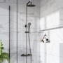 ALMOST PERFECT - Gunmetal Grey Thermostatic Bar Mixer Shower Set with Slide Rail Kit & Hand Shower - Arissa