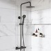 Gunmetal Grey Thermostatic Bar Mixer Shower Set with Slide Rail Kit & Hand Shower - Arissa