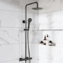 Gunmetal Grey Thermostatic Bar Mixer Shower Set with Slide Rail Kit & Hand Shower - Arissa