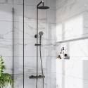 A2/ARGMEXPSH ALMOST PERFECT - Gunmetal Grey Thermostatic Bar Mixer Shower Set with Slide Rail Kit & Hand Shower - Arissa