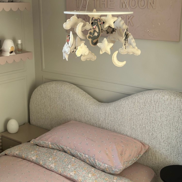 Cream Fabric Single Ottoman Bed with Wide Curved Headboard - Aria