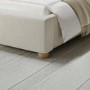 Cream Textured Fabric Single Ottoman Bed with Wide Curved Headboard - Aria