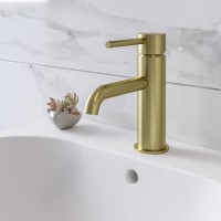 ONLY OPENED - Brushed Brass Mono Basin Mixer Tap - Arissa
