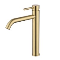 Brushed Brass Tall Mono Basin Mixer Tap - Arissa Brushed Brass Tall Mono Basin Mixer Tap - Arissa